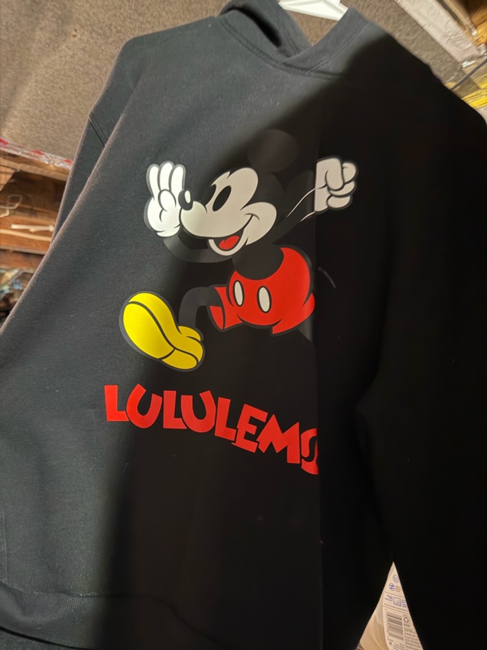 lululemon athletica Black Hoodie with Red, Yellow and White Graphic